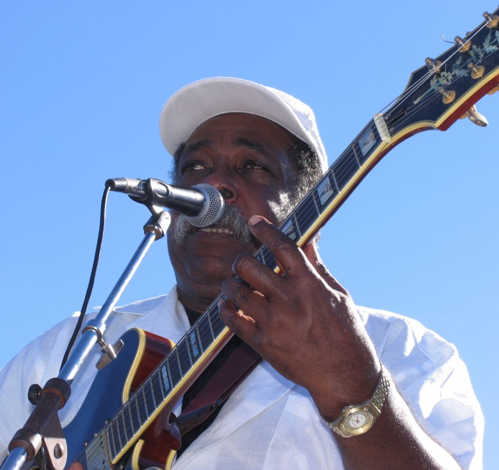 Blues guitarist and vocalist Jesse Robinson of Jackson, performing at the 2007 Tommy Johnson Blues Festival, Crystal Springs.