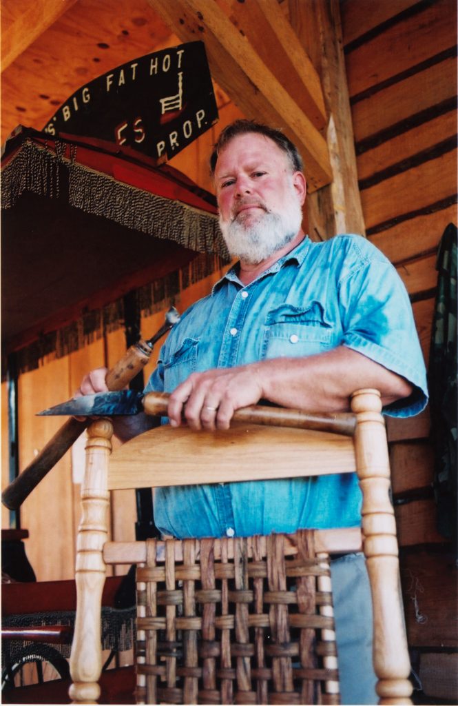 Chairmaker Greg Harkins in his workshop near Vaughan, Mississippi (all photos of Proctor and his work by Wiley Prewitt for the Mississippi Arts Commission).