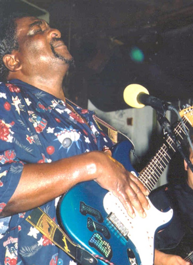 Clarksdale guitarist and vocalist “Big” Jack Johnson, performing at the Ground Zero Club in his hometown (photo courtesy of Panny Mayfield).