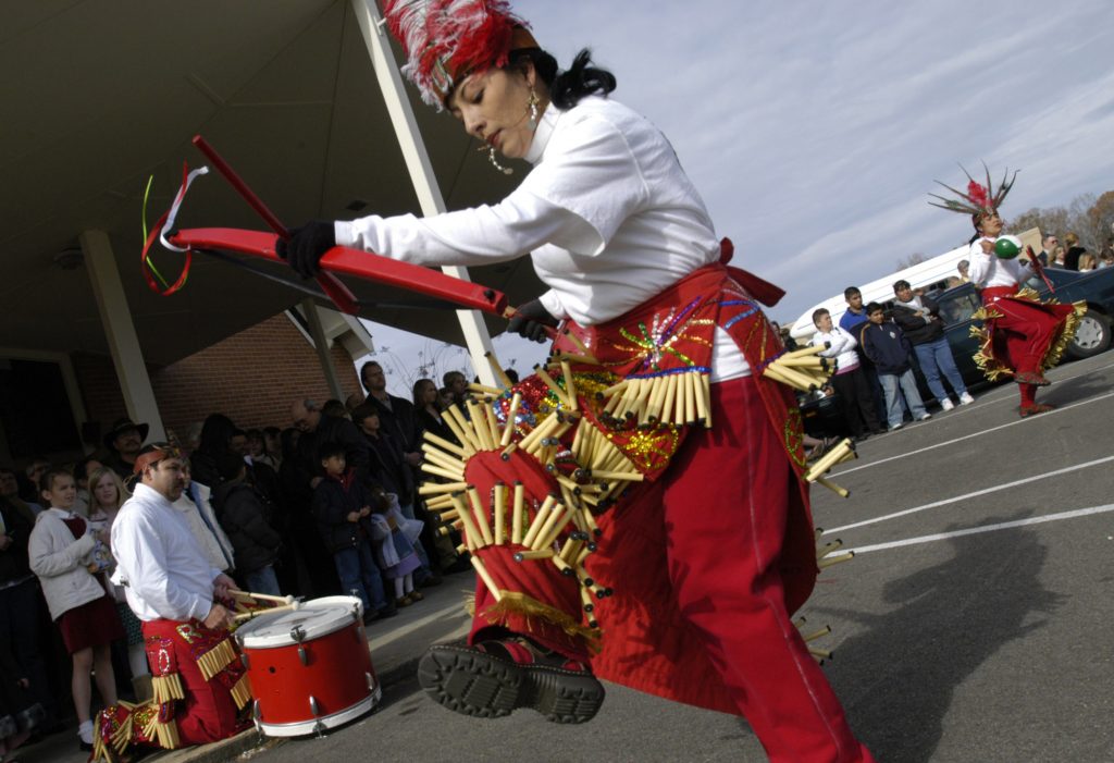 Dancers at the Our Lady of Guadalupe celebration in Tupelo, December 2006 (photo by Kate Medley for the Mississippi Arts Commission).