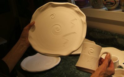 Pieces before glazing.