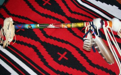 Large talking stick, finished (photo by Tammy Greer).