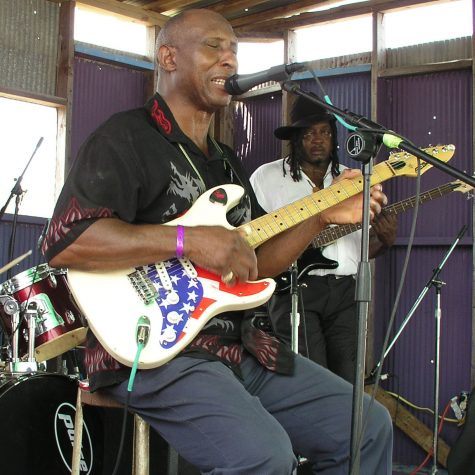 Blues guitarist and vocalist David Lee Durham of Indianola performing with his group at the 2005 Delta Blues & Heritage Festival, Greenville.